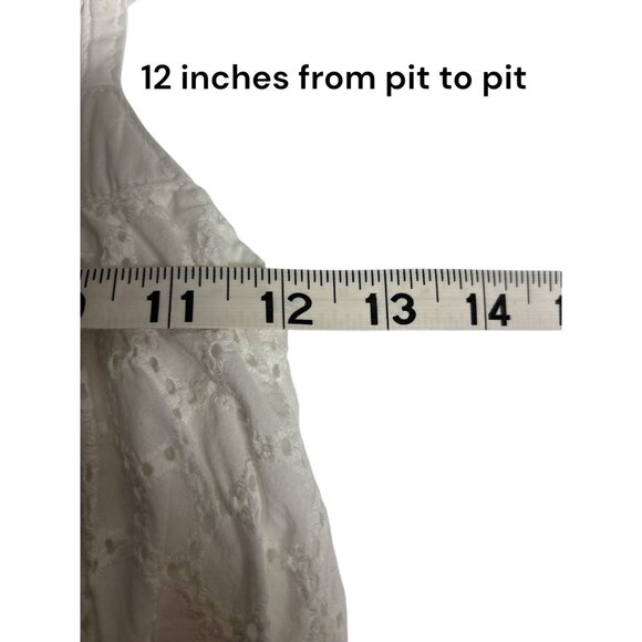 Cottage Core Cherokee Girls White Eyelet Dress M 7/8 100% Cotton Sleeveless Ruf - Picture 5 of 6